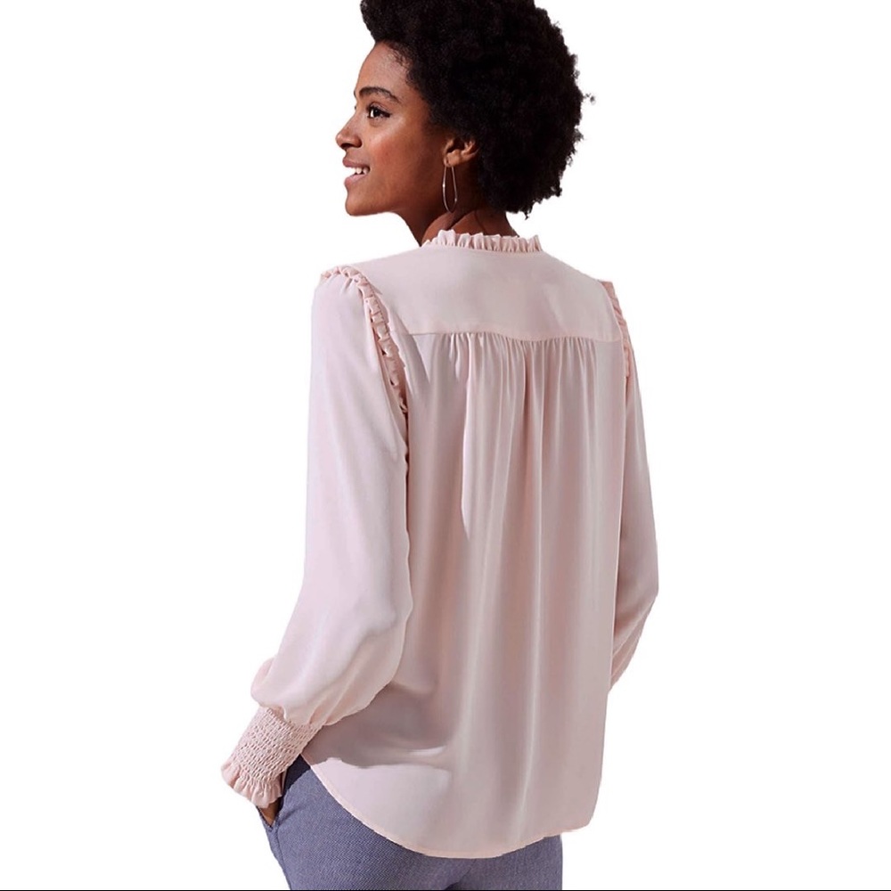 LOFT | Smocked Ruffled Blouse Top - Picture 2 of 6
